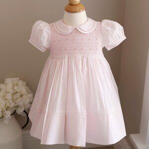 Pink Smocked Rosebud Heirloom Dress Feltman Brothers NWT